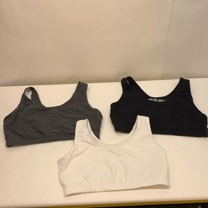 3 Fruit of the Loom Sports Bras Athletic Tops Size 38